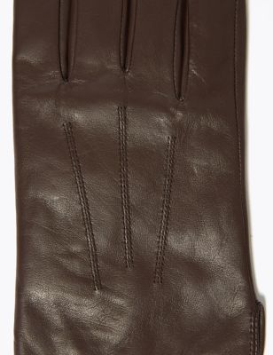 Mens M&S Collection Leather Gloves with Thermowarmth™ - Brown