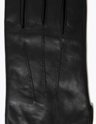 Mens M&S Collection Leather Gloves with Thermowarmth™ - Black