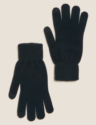 

Mens M&S Collection Knitted Gloves with Thermowarmth™ - Navy, Navy