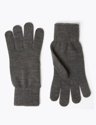 

Mens M&S Collection Knitted Gloves - Charcoal, Charcoal