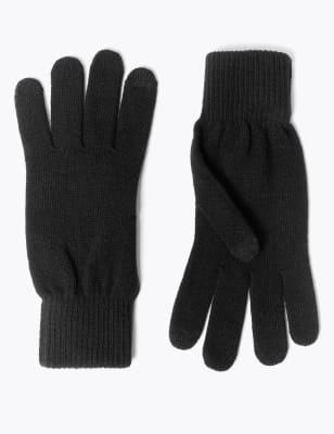 

M&S Collection Guantes de puntoMens - Black, Black