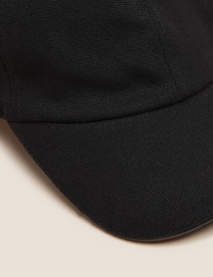 

Mens Autograph Leather Trimmed Baseball Cap - Black, Black