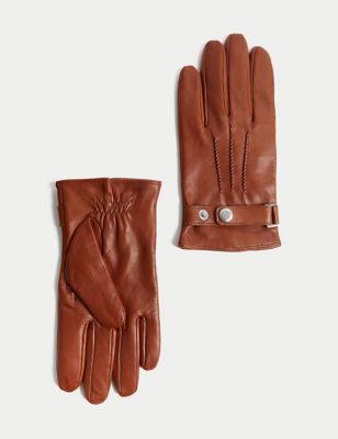 Autograph Men's Leather Gloves - M - Tan, Tan,Black