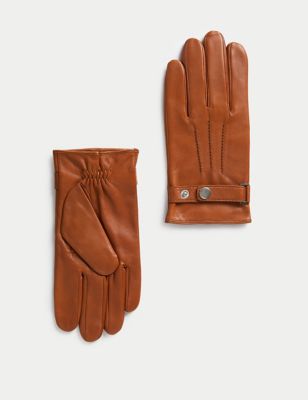 Autograph Mens Leather Gloves - M - Tan, Tan,Black