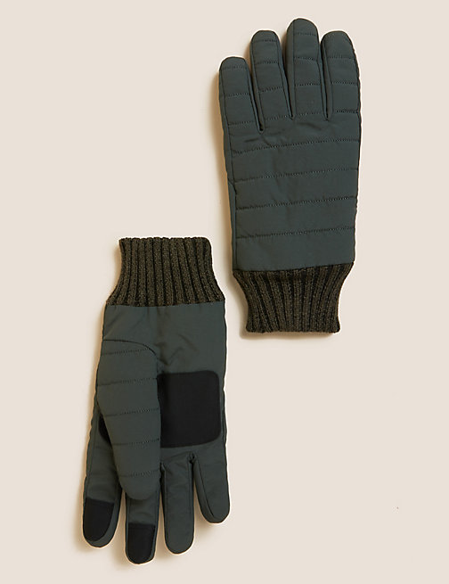 Marks And Spencer Mens M&S Collection Gloves with Thermowarmth - Green, Green
