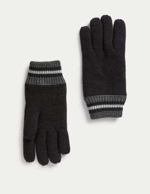 

Mens M&S Collection Knitted Gloves with Thermowarmth™ - Black Mix, Black Mix