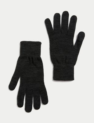 

Mens M&S Collection Knitted Touchscreen Gloves - Dark Charcoal, Dark Charcoal