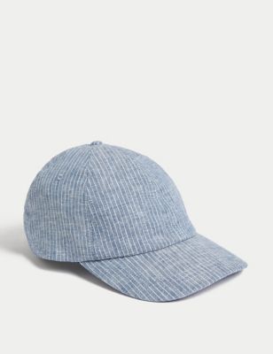 Pure Linen Striped Baseball Cap - CA