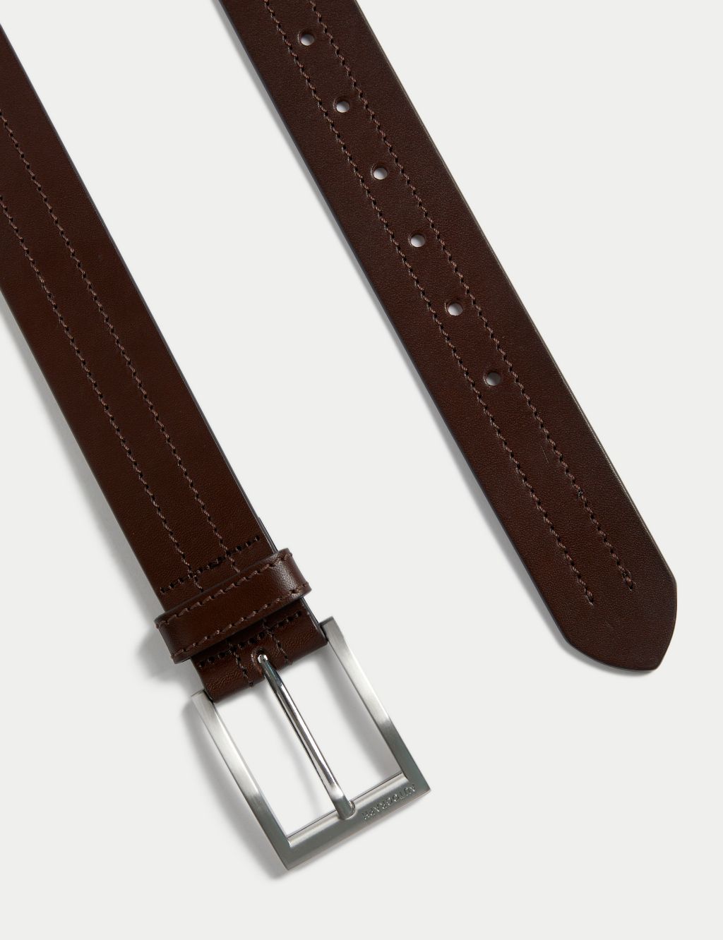 Italian Leather Rectangular Buckle Belt image 2