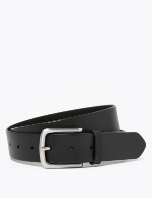 

Mens M&S Collection Leather Buckle Belt - Black, Black