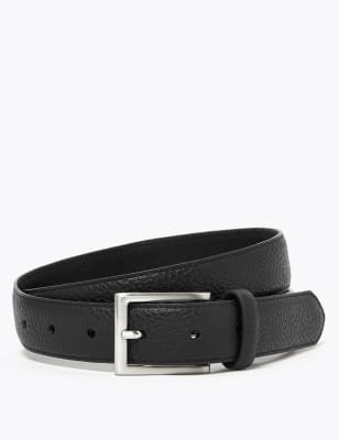  Ceinture fine en cuir texturé - Black