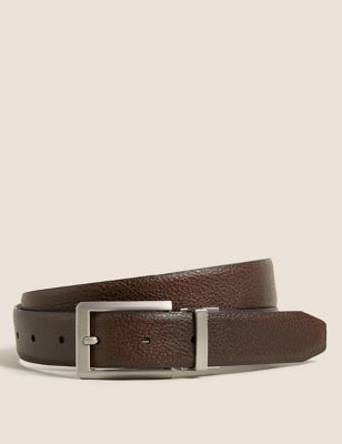 M&S Mens Leather Reversible Textured Belt