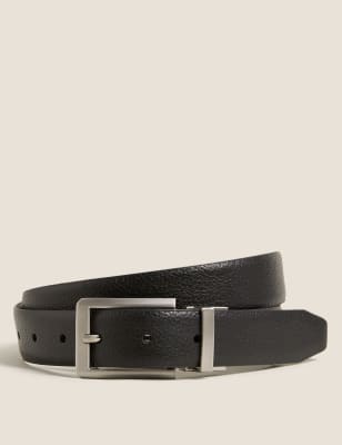 

Mens M&S Collection Leather Reversible Textured Belt - Black/Brown, Black/Brown