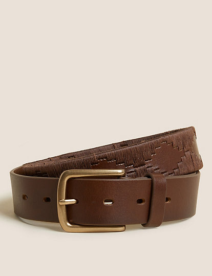 Leather Stitch Detail Belt