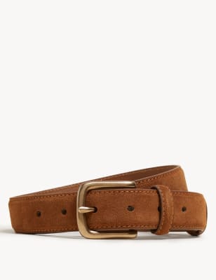 Marks & Spencer Suede Belt Leather (MALE, TAN, 38-40)