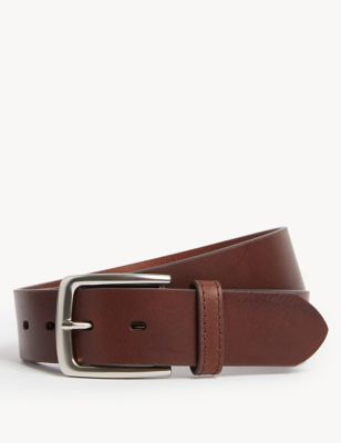 M&S Men's Leather Casual Belt - 30-32 - Brown, Brown,Black