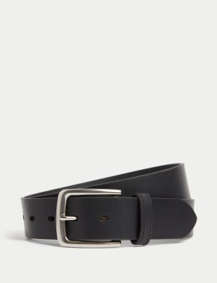 

Mens M&S Collection Legerer Ledergürtel - Black, Black