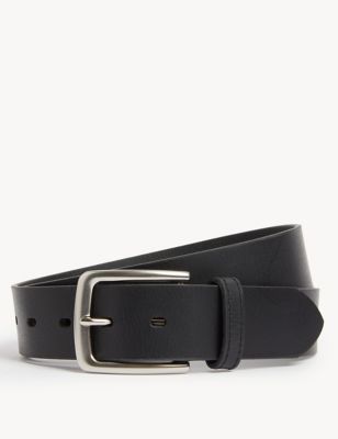 M&S Mens Leather Casual Belt - 34-36 - Black, Black,Brown