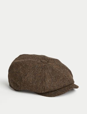 

Mens M&S SARTORIAL Wool Rich Baker Boy Hat with Thermowarmth™ - Brown Mix, Brown Mix