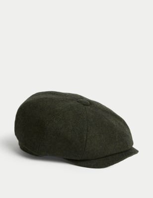 

Mens M&S Collection Wool Blend Baker Boy Hat with Thermowarmth™ - Green Mix, Green Mix