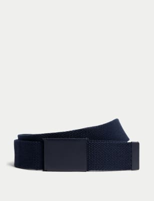 M&S Men's Textured Belt - L-XL - Dark Navy, Dark Navy