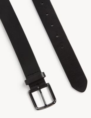 

Mens M&S Collection Leather Textured Belt - Black, Black