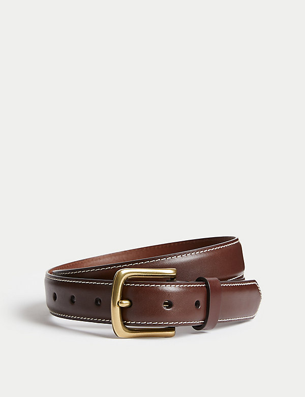 Leather Stitch Detail Belt - JP