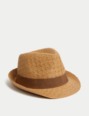 

Mens M&S Collection Textured Trilby - Natural, Natural