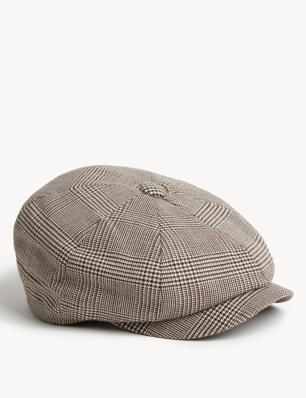 Cotton Rich Checked Baker Boy Hat image 2