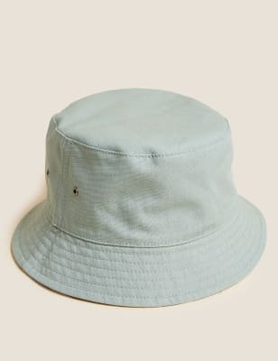 

Mens M&S Collection Pure Cotton Reversible Bucket Hat - Green Mix, Green Mix
