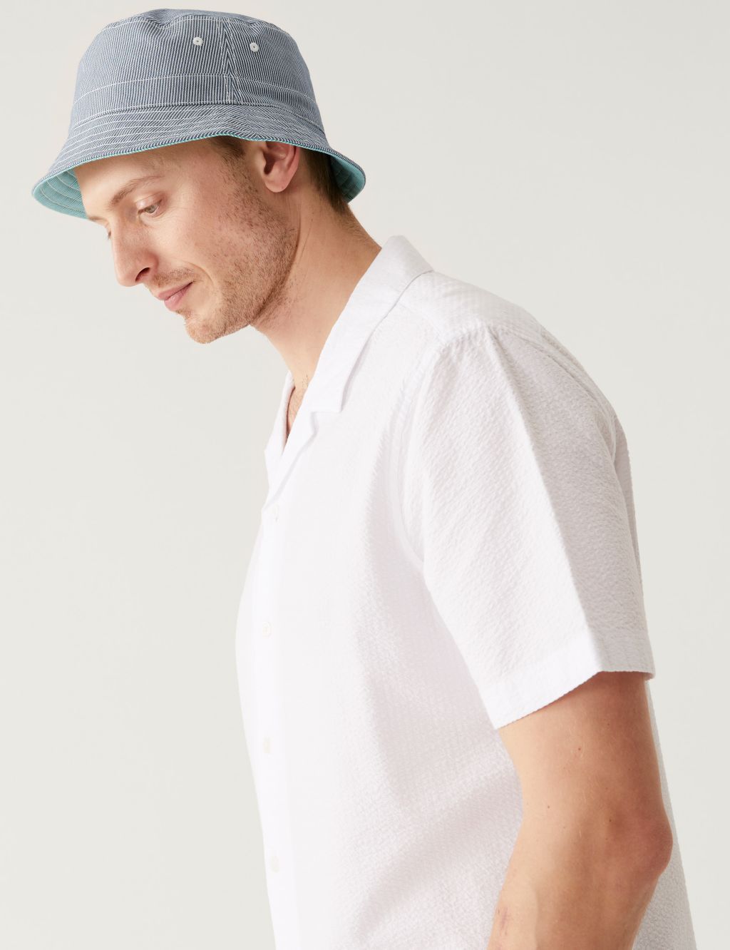 Cotton Rich Reversible Striped Bucket Hat image 1