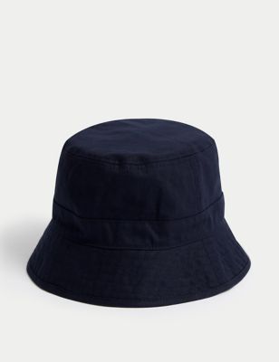 

Mens M&S Collection Pure Cotton Herringbone Bucket Hat - Navy, Navy