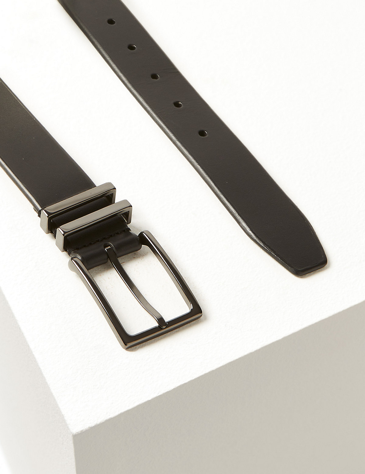 Leather Double Metal Keeper Smart Belt