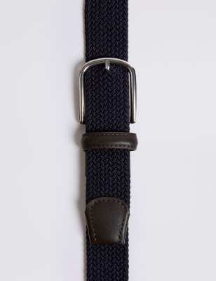 BRUCLE Woven Elastic Belt in Gray and Blue