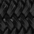 Plaited Leather Belt - black