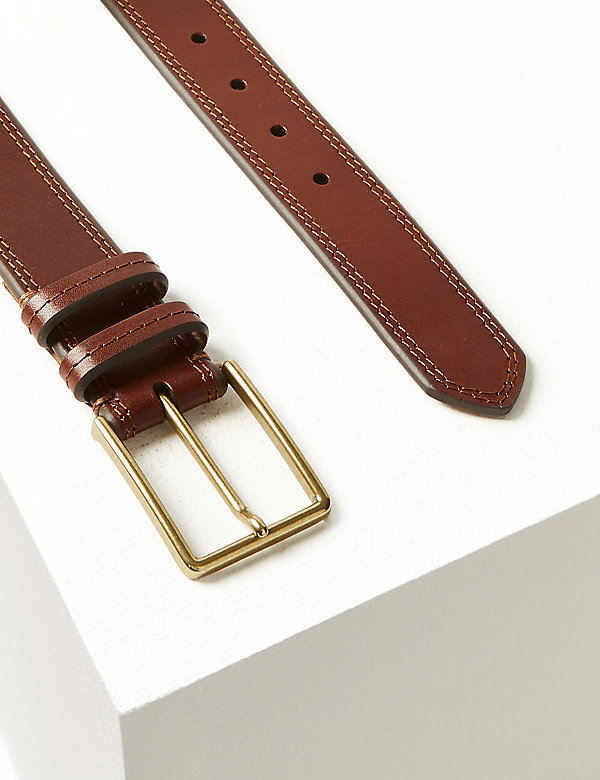 Leather Stitch Detail Belt - AT