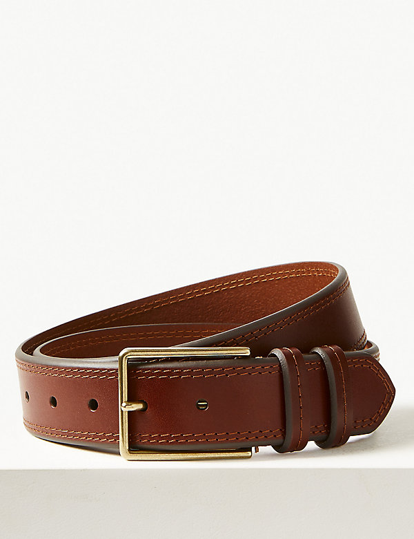 Leather Stitch Detail Belt - CY