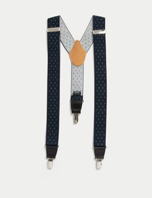 

Mens M&S Collection Adjustable Braces - Navy, Navy
