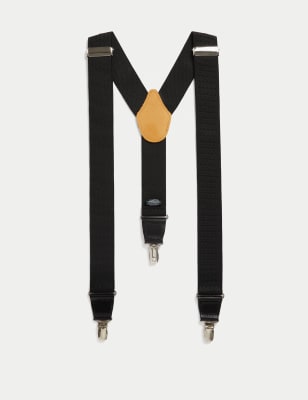 M&S Mens Adjustable Braces - Black, Black