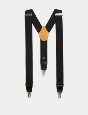 M&S Mens Adjustable Braces - Black, Black