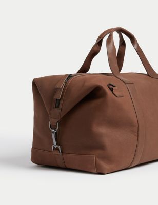 M&S Mens Premium Leather Weekend Bag