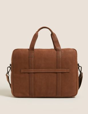 Mens M&S Collection Leather Briefcase - Tan