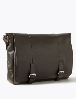 marks and spencer leather messenger bag