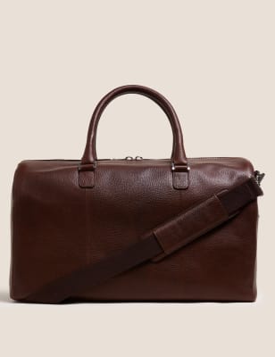 marks and spencer mens leather holdall