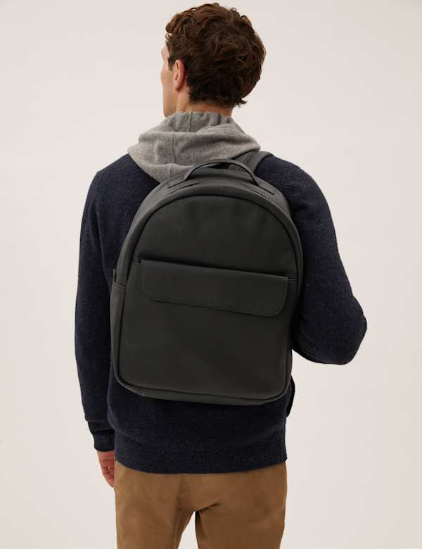 Leather Pocket Backpack