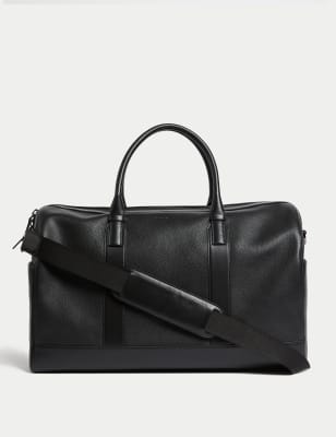 Autograph Men's Leather Weekend Bag - Black, Black,Brown