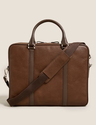 Leather Laptop Bag, M&S Collection