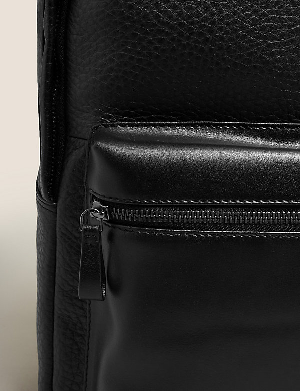 Leather Pebble Grain Backpack - MD