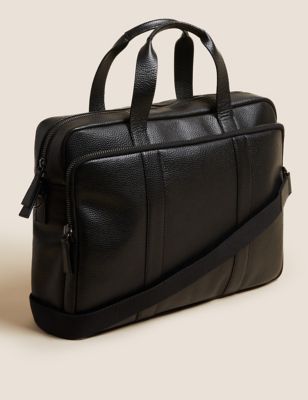 Leather Laptop Bag, M&S Collection