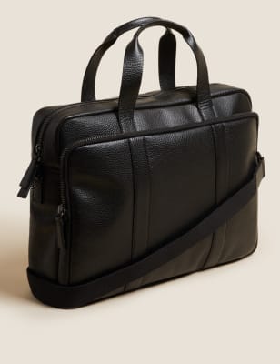 Leather Laptop Bag, M&S Collection